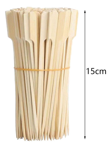 100 Brochetas De Bambú Para Barbacoa, Brochetas De 15cm