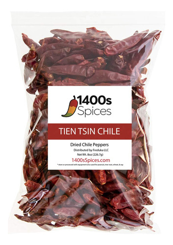 8oz Chili Tien Tsin Entero. Pimientos Rojos Chinos Secos Par