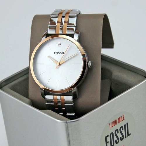 Exclusivo Reloj Fossil, Análogo De Acero Inoxidable.