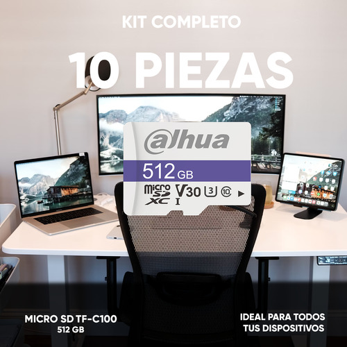 Dahua Kit De 10 Memorias Microsd Tf-c100/512gb Lectura De Hasta 85 Mb/s Escritura De Hasta 80 Mb/s Resistente A Altas Y Bajas Temperaturas Impermeable Antimagnética Y Anti Rayos X