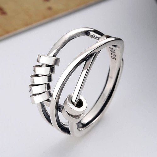 Anillo De Alivio De Ansiedad - Anillo Giratorio De Plat...
