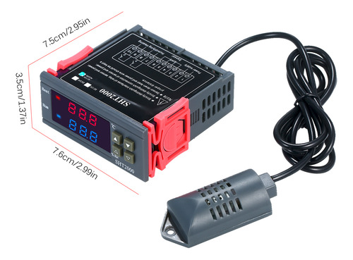 Controlador Digital De Temperatura Y Humedad Con Sensor Y Sa