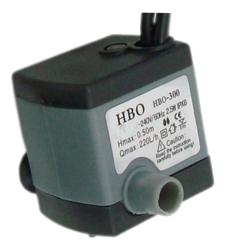 Imagem 2 de 3 de Bombinha Submersa P/ Fontes Aibo Mod Hbo 300 Bivolt Preto