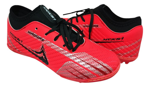 Zapatos Futbol Rapido Multitaco Fut7 Comodo Salmon Rojo