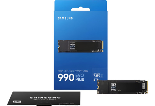 Disco Solido Ssd Samsung 2tb 990 Evo Plus Nvme Pcie 5.0 M.2 Color Negro
