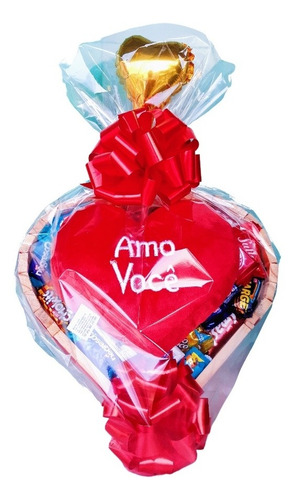 Imagem 1 de 5 de Cesta De Chocolate Coração Presente Romântico Namorada(o)