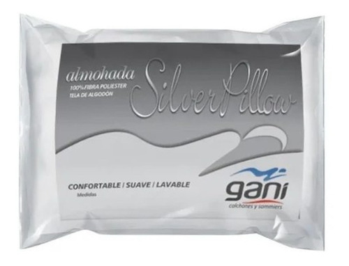 Imagen 1 de 3 de Almohada Gani Silver Pillow 65x40 Fibra De Poliester