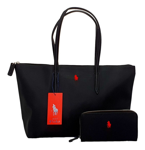 Bolsa Hpc Polo Tote Y Cartera Negro