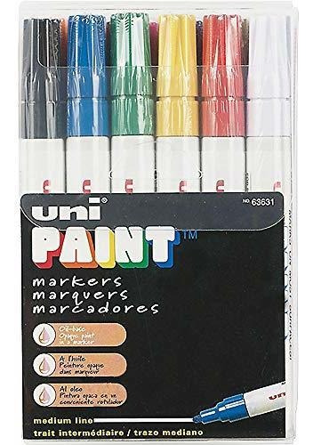 Marcadores Uni-paint, Mediano, 12 Colores.