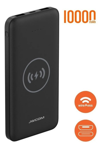 Carregador Portátil Power Bank 10000mah Sem Fio Qi Universal