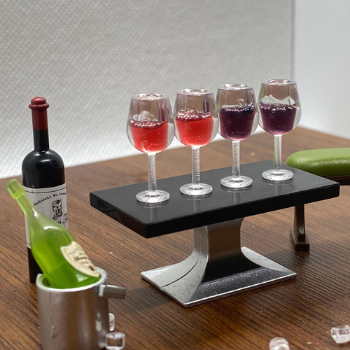 6 Botellas De Vino En Miniatura Para Casa De Muñecas,