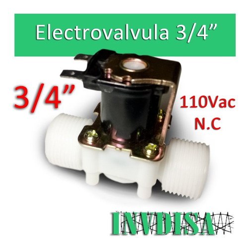 Imagen 1 de 6 de Válvula 120vac Solenoide Electrovalvula 110vac N.c. Ac 3/4