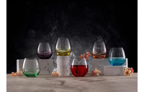 Juego De Copas De Vino Sin Tallo Joyjolt Hue. Grande, 15 Onz