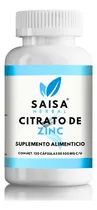 Comprar Citrato De Zinc Con 120 Cápsulas | Suplemento Alimenticio | Saisa Herbal Sin sabor | Zinc | alta biodisponibilidad, cuidado de piel, antiflamatorio