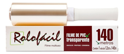 Rolofacil 12x140m Filme Pvc Cabo Giratório Caixa Com 25 Unidades