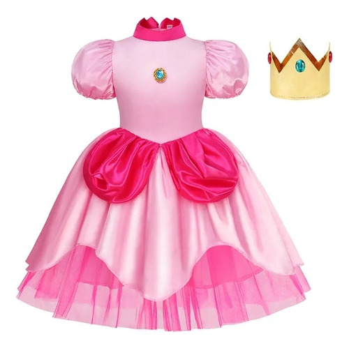 Disfraz Vestido Princesa Peach Película Mario Bros
