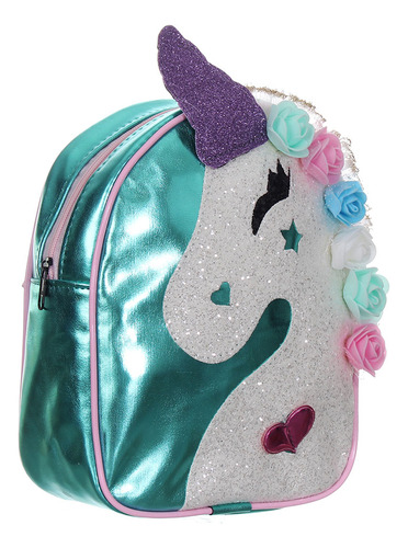 Bolsa Mochilinha Unicornio Brilho Infantil Para Menina