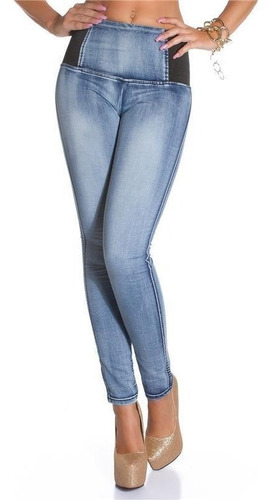 Jeans Koucla Tiro Alto Tubo Con Piedras!!!