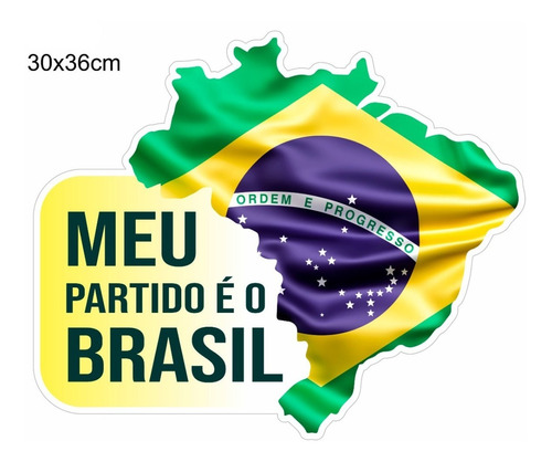 Imagem 1 de 1 de 2und Adesivo Bandeira Carro Brasil Bolsonaro 30x36 Patriota