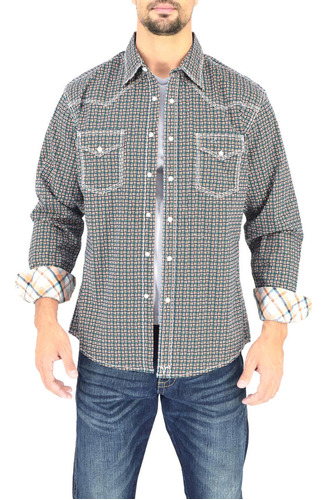 Camisa Vaquera Wrangler Hombre Manga Larga 26m