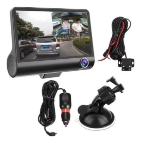 Video Cámara Dvr Para Carro 3 Lentes Frontal Reversa Interno