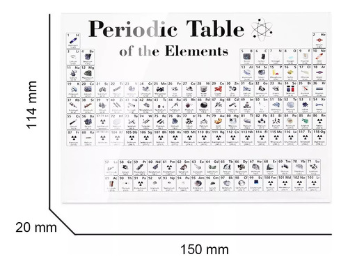 Tabla Periódica Con Elementos De Visualización Acrílicos.