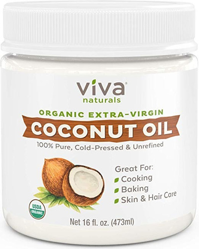 Aceite Coco Orgánico Usa Viva Naturals Extra Virgen 16 Oz 