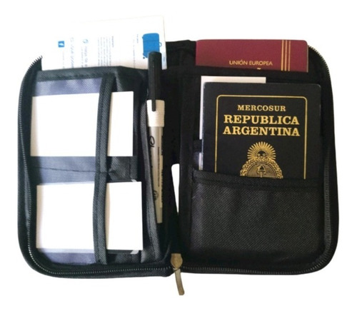 Imagen 1 de 10 de Porta Pasaporte Documentos Organizador De Viaje