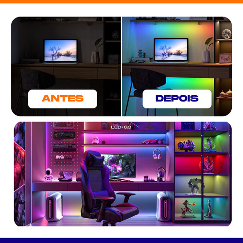 Fita Led Rgb 810led/m Colorida 12v Cob 5 Metros Ip20