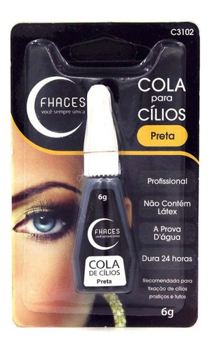 Fhaces Cola Para Cilios Preta 6gr