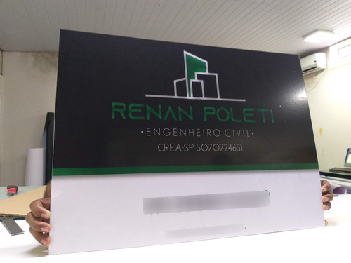 Placa Obra Arquiteta Engenharia 50cmx60cm 2unid