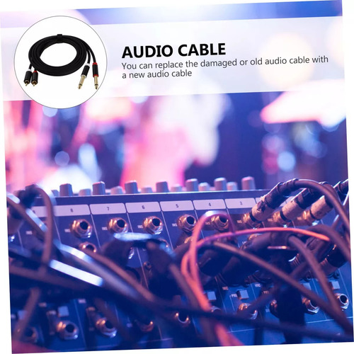 Cable De Audio Dual Rca Macho A Dual Plug 6.35 1.5 Metros
