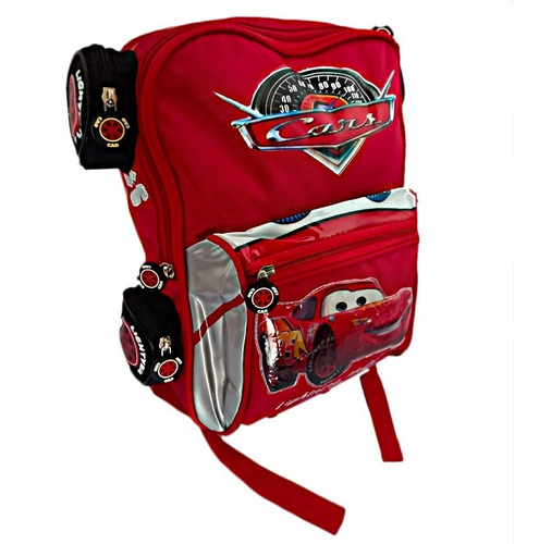 Morral Maleta Cars Rayo Mcqueen Bolso En Lona Escuela