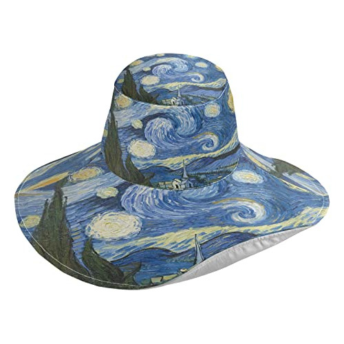 Van Gogh The Starry Night Art Sombrero De Playa Para Mujer U