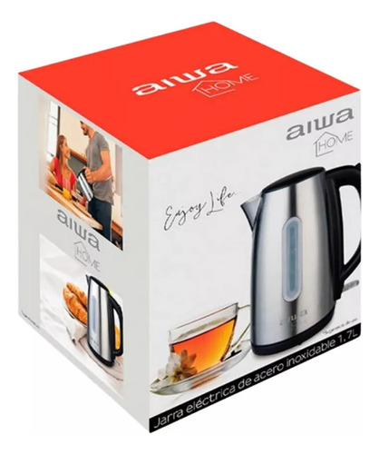 Hervidor Electrico Aiwa Acero Inoxidable 1,7l Awjd1402a Gris