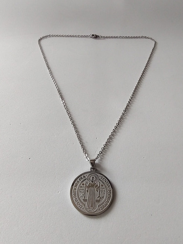 Medalla San Benito Dije Cadena Collar Acero Inoxidable