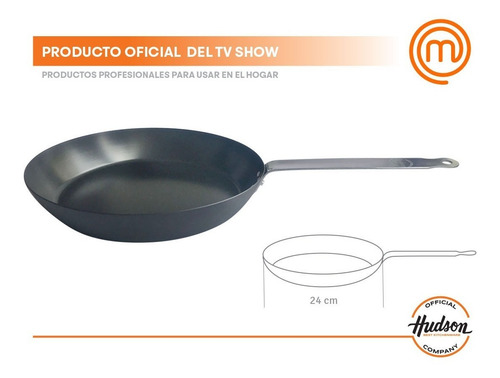 Imagen 3 de 9 de Sarten Acéro Carbono Hudson Antiadherente 24 Cm