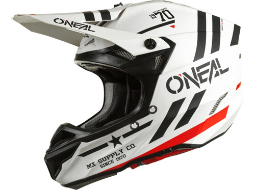 Casco Oneal Squadron 5srs Moto Motocross Enduro Blanco/negro