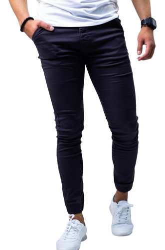 Pantalón Jogger Skinny Ajustado De Gabardina Para Hombre