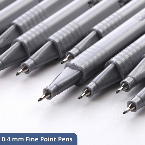 Mr. Pen- Black Fineliner Pens, 12 Pack, Black Fine Point Pen