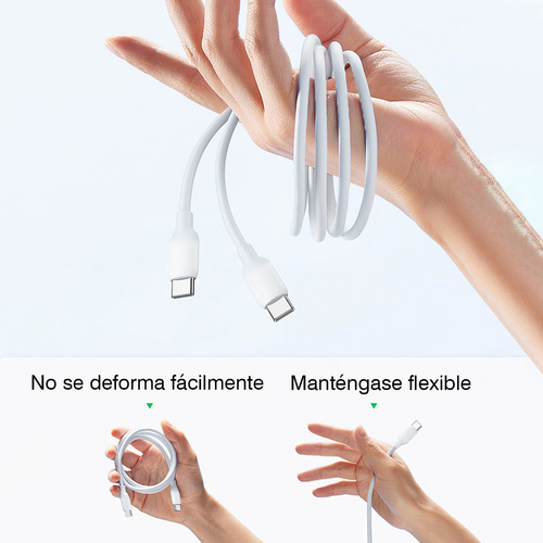 Cargador Nebro Tipo-c Carga Rápida 2m Blanco