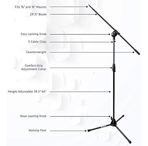 Lyxpro Tms1 TriPod Boom Arm Soporte Para Micrófono De Piso A