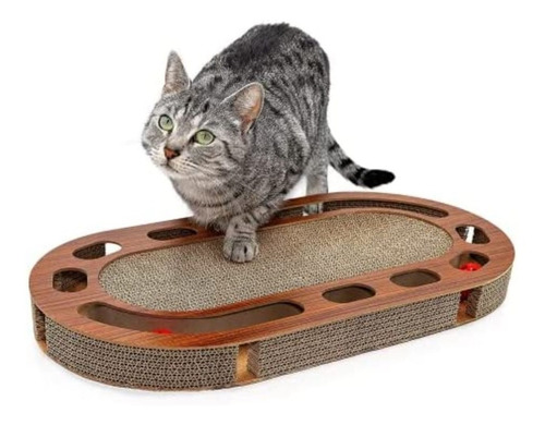 Rascador Juguete Para Gatos Interactivo Con Pelotas Mod Oval