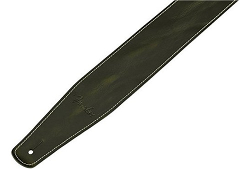 Pulseira De Guitarra Fender Broken-in Leather Verde Com 6,35