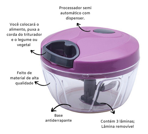 Imagem 7 de 9 de Mini Processador Semiautomático Com Dispenser Paramount