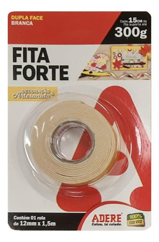 Fita Dupla Face Adere Forte Espuma Branca Decoracao E Artesa