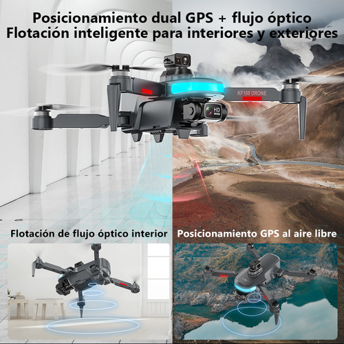 Drone SJRC 4k KF108Max Two battery version con cámara 4K negro 5GHz 2 baterías