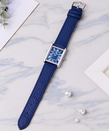 Reloj De Cuarzo Rectangular Clásico Ogeda Con Correa De Piel