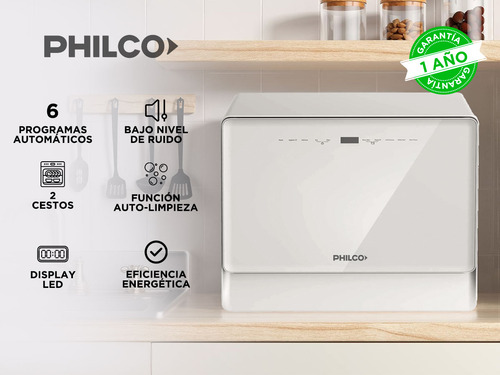 Lavavajillas Philco 94phlj05b 5 Cubiertos Pantalla Led