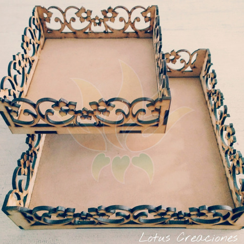 Bandejas Caladas 15x15cm -corte Laser-